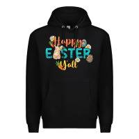 Black Happy Easter y'all Easter Day Premium Hoodie - HowdyJamesFarm