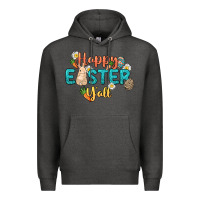 Charcoal Heather Happy Easter y'all Easter Day Premium Hoodie - HowdyJamesFarm