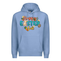 Colony Blue Happy Easter y'all Easter Day Premium Hoodie - HowdyJamesFarm