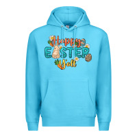 Ocean Blue Happy Easter y'all Easter Day Premium Hoodie - HowdyJamesFarm