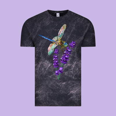 Dragonfly With Lavender Vintage Tee Designed By Lillyallendesigns