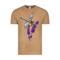 Vintage Camel Dragonfly With Lavender Vintage Tee - LillyAllenDesigns