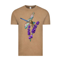 Vintage Coffee Dragonfly With Lavender Vintage Tee - LillyAllenDesigns