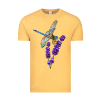 Vintage Mustard Dragonfly With Lavender Vintage Tee - LillyAllenDesigns