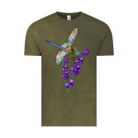 Vintage Olive Dragonfly With Lavender Vintage Tee - LillyAllenDesigns
