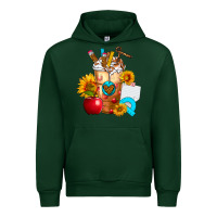 Forest Green teacher cold drink frappe with sunflowers Urban Hoodie - FaDigitalArtStudio