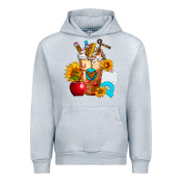 Heather Grey teacher cold drink frappe with sunflowers Urban Hoodie - FaDigitalArtStudio