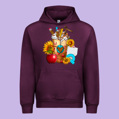 Teacher Cold Drink Frappe With Sunflowers Urban Hoodie Designed By Fadigitalartstudio