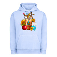 Pigment Grape Ice teacher cold drink frappe with sunflowers Urban Hoodie - FaDigitalArtStudio