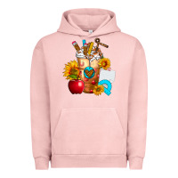 Pigment Salmon teacher cold drink frappe with sunflowers Urban Hoodie - FaDigitalArtStudio