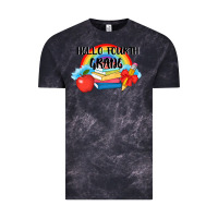 Cloud Black back to school hello fourth grade 3200x2400 Vintage Tee - AdoDesignShop