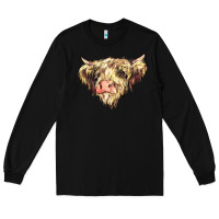 Black scottish cow Long Sleeve Tee - NancyCooperArtShop