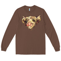 Chestnut scottish cow Long Sleeve Tee - NancyCooperArtShop