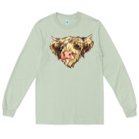 Matcha scottish cow Long Sleeve Tee - NancyCooperArtShop