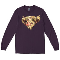 Plum scottish cow Long Sleeve Tee - NancyCooperArtShop