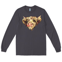Smoke scottish cow Long Sleeve Tee - NancyCooperArtShop