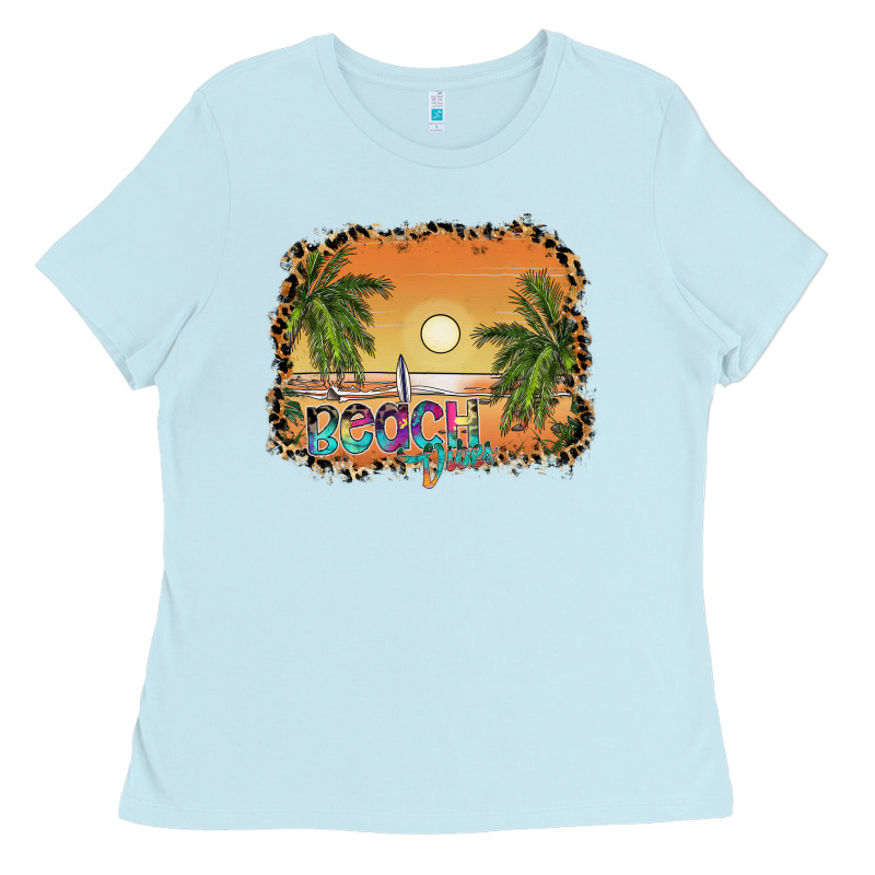 Beach Vibes Ladies Tee by SublimationCraftShop | Teevron