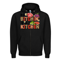 Black no bitchin'in my kitchen Zipper Hoodie - Artiststas