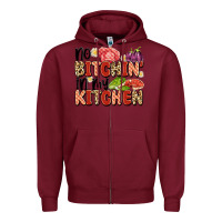 Burgundy no bitchin'in my kitchen Zipper Hoodie - Artiststas