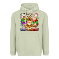 Happy Hallothanksmas Coffee Cups With Ghost Turkey Heavyweight Hoodie | Teevron