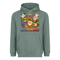 Sage happy hallothanksmas coffee cups with ghost turkey Heavyweight Hoodie - texasbilliewilder