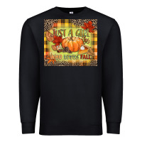 Black Just a girl who loves Fall Premium Sweatshirt - NancyCooperArtShop
