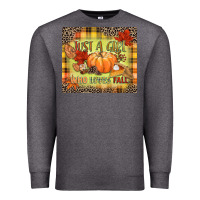 Charcoal Heather Just a girl who loves Fall Premium Sweatshirt - NancyCooperArtShop
