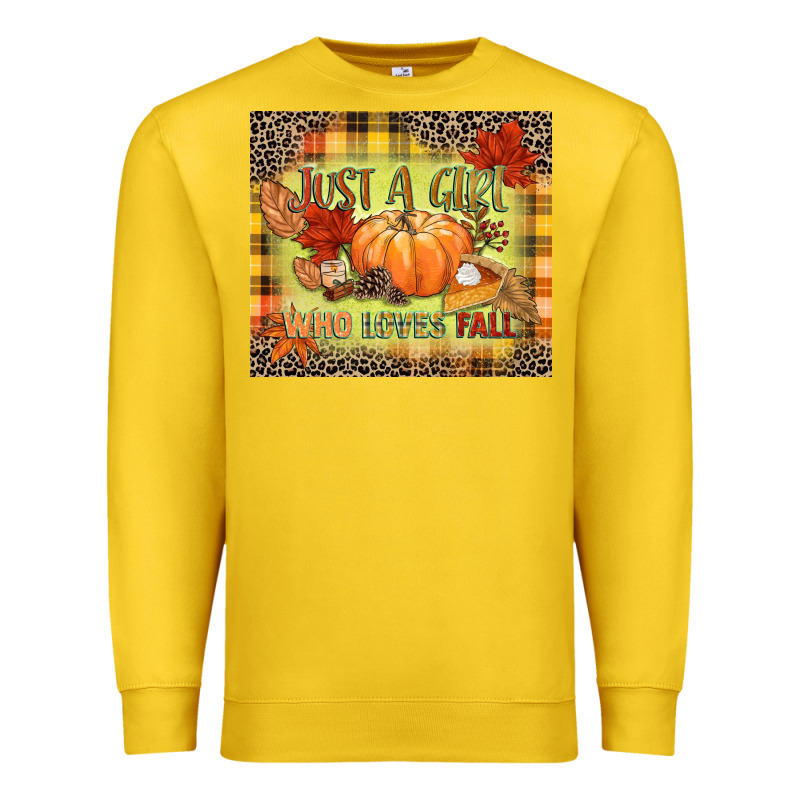 Just A Girl Who Loves Fall Premium Sweatshirt by NancyCooperArtShop | Teevron