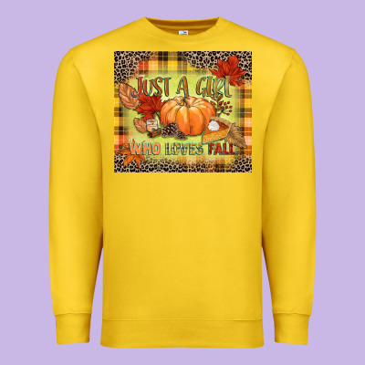 Just A Girl Who Loves Fall Premium Sweatshirt Designed By Nancycooperartshop