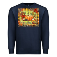 Navy Just a girl who loves Fall Premium Sweatshirt - NancyCooperArtShop