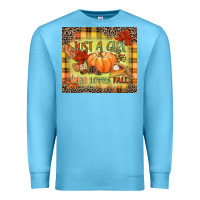 Ocean Blue Just a girl who loves Fall Premium Sweatshirt - NancyCooperArtShop