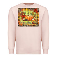 Pale Pink Just a girl who loves Fall Premium Sweatshirt - NancyCooperArtShop
