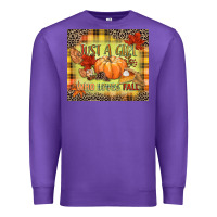 Purple Just a girl who loves Fall Premium Sweatshirt - NancyCooperArtShop
