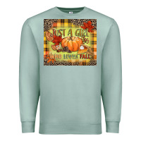 Seafoam Just a girl who loves Fall Premium Sweatshirt - NancyCooperArtShop