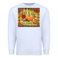 White Just a girl who loves Fall Premium Sweatshirt - NancyCooperArtShop