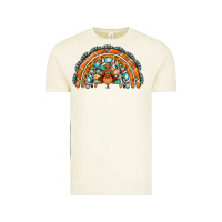 Turquoise Thanksgiving Turkey Rainbow Vintage Tee | Teevron