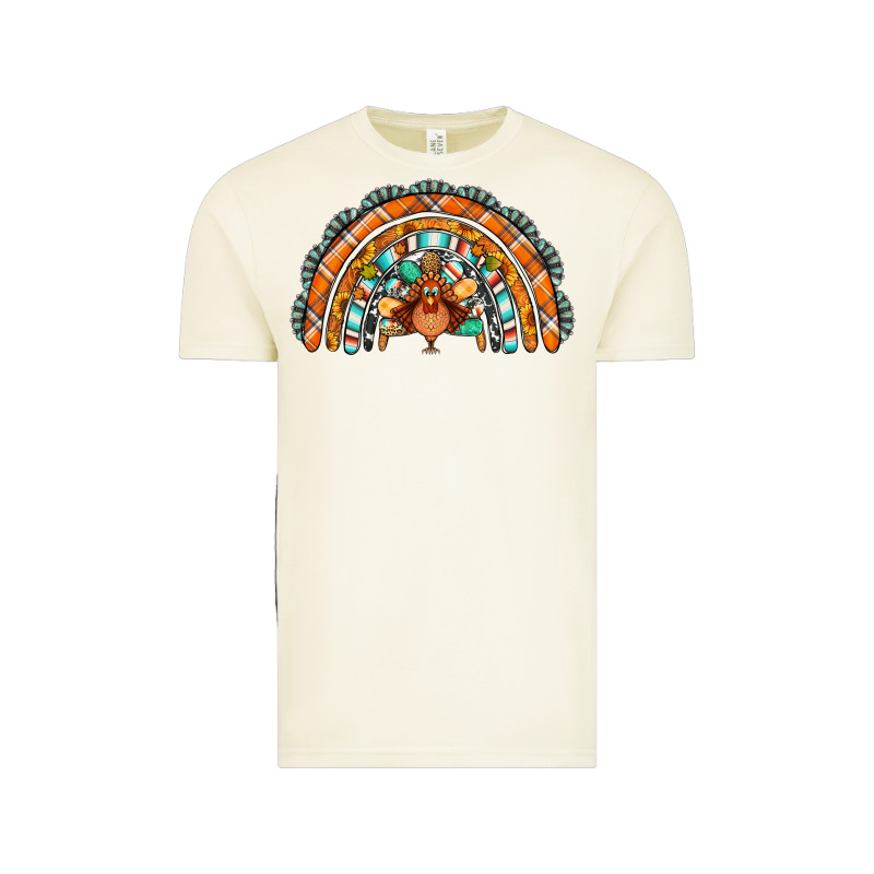 Turquoise Thanksgiving Turkey Rainbow Vintage Tee by Jasminsmagicworld | Teevron