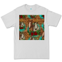 Dove Grey horses with roses seamless pattern Premium Tee - HRA Design Shop