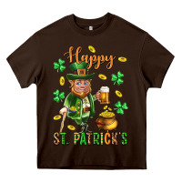 Chocolate Brown Happy st. patricks day Heavy Core Tee - Neo Western