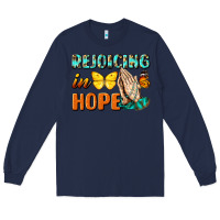 Navy rejoicing in hope Long Sleeve Tee - NancyCooperArtShop