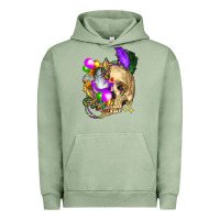 Pigment Oil Green mardi gras skull Urban Hoodie - FaDigitalArtStudio