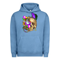 Pigment Pebble Blue mardi gras skull Urban Hoodie - FaDigitalArtStudio