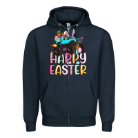 Navy monster truck happy easter Zipper Hoodie - Artiststas