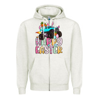 Oatmeal Heather monster truck happy easter Zipper Hoodie - Artiststas