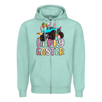 Seafoam monster truck happy easter Zipper Hoodie - Artiststas