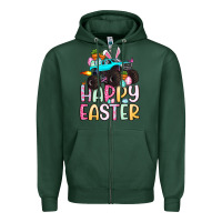 Sports Green monster truck happy easter Zipper Hoodie - Artiststas