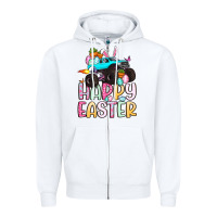 White monster truck happy easter Zipper Hoodie - Artiststas