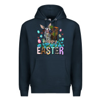 Navy Happy Easter Heifers Easter Day Premium Hoodie - HowdyJamesFarm