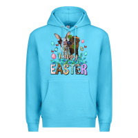 Ocean Blue Happy Easter Heifers Easter Day Premium Hoodie - HowdyJamesFarm