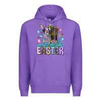 Purple Happy Easter Heifers Easter Day Premium Hoodie - HowdyJamesFarm